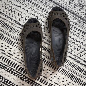 CROCS Women's Black Open-Toe Jellies